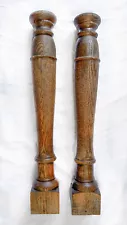 Set of 2 Antique American Oak Table Legs