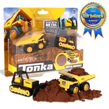 Hasbro Tonka Metal Movers Bulldozer & Mighty Dump Truck With Dirt Ages 3+