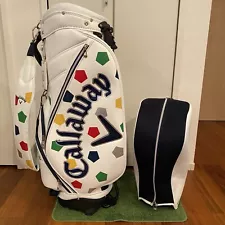 Callaway White Truvis golf bag carry cart caddy staff tour bag rare japan used