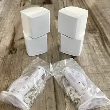 2 Bose Double Cube Mint Speakers & Mounts White DoubleShot Lifestyle Acoustimass