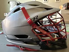 New ListingCascade R Lacrosse Helmet Gray/Red Face Mask One Size