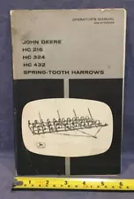 John Deere Operator's Manual OM-A13403A HC216,324, 432 Spring Tooth Harrows