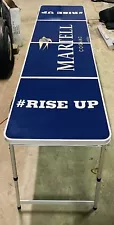 Victory Tailgate Martell Cognac Beer Pong Table Rise Up Blue White