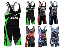 ROAR Men’s Wrestling Singlet Sports Gym Powerlifting Bodybuilding Vest Top