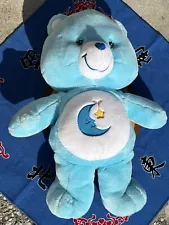 2002 Vintage CARE BEARS Bedtime Bear Jumbo 26" Stuffed Plush 20th Anniversary