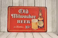 Old Milwaukee Beer Tin Sign Bar Man Cave Vintage Ad Rustic Style Restaurant 97