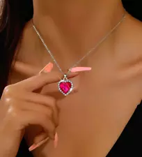 Women Necklace Heart Pendant & Chain 18K Gold Plated Jewelry For Gift Sale*