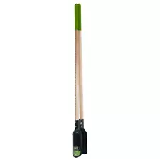 Post Hole Garden Digger with Ruler & Hardwood Handle Cushion Grip Steel Blade