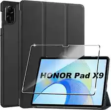 Honor Pad X9 11.5" Case Smart Book Stand Cover & 9H Glass Screen Protector