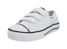 VANS Prison Issue True White Black Canvas 3 V Straps Women Youths Shoes