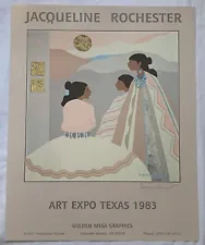 Jacqueline Rochester Signed Poster Print Vintage Native American Southwest