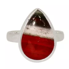 Natural Blood Stone - India 925 Sterling Silver Ring Jewelry s.9 ALLR-26600