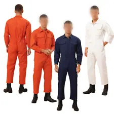 Men's Long Sleeve Work Jumpsuit Zip-Front Work Coverall Mechanic Uniform&Pockets