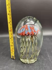 Jellyfish Crystal Glass Jellyfish Paperweight Sea Creatures Blue/Red Jellyfish