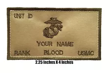 Flak Plate Carrier USMC ID w/Fastener: Custom Embroidery Name/Rank/BLOOD/Unit