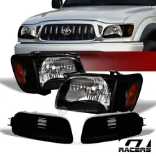 Sale For 2001-2004 Tacoma Black Headlights w/Amber Corner & Signal Lamps Nb 6Pc (For: 2003 Tacoma)