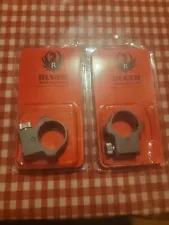 Set Of 2 Ruger 5KHM Scope Ring 1" High M77/Hawkeye Matte Stainless Steel