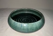 Grueby Pottery Arts & Crafts Boston Green Blue Low Bowl