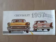 1957 CHEVROLET FOLDOUT SALES BROCHURE POSTER BEL-AIR TWO-TEN STATION WAGONS ORIG