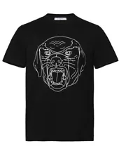 Givenchy ROTTWEILER HEAD-PRINTED T-SHIRT size Large (white Outline) 17J 7173 651