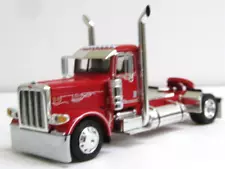 DCP red Peterbilt 389 daycab single axle tractor 1/64...