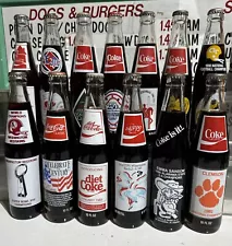 Lot Of 13 Coca Cola 10oz Commemorative Bottles