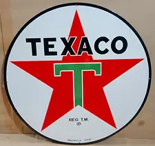 Texaco Porcelain Enamel Metal Sign 30 x 30 Inches 1 side