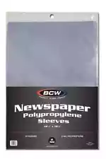 100 BCW Newspaper Sleeves 14x19 Acid Free Archival Quality 2 Mil Poly Bags