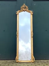 Luxurious Vintage-Inspired Gold Baroque Rococo Full-Length Mirror-Made in Europe