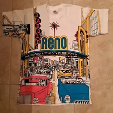 Vintage T-shirt All Over Print Reno Nevada The Biggest Little City In The World