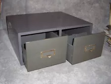 1 - 2 Drawer Filing Cabinet 16 D. x 18 1/2 W x 6.5 In. H. - Stackable - Vintage