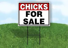 CHICKS FOR SALE RED BLACK 18 in x 24 in Yard Sign Road Sign with Stand