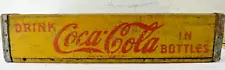 Vintage Retro Coca-Cola Coke Yellow Wooden 24 Bottle soda Crate St. Joseph NICE