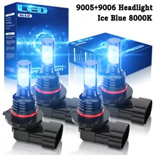 9005+9006 LED Headlight Kit Combo 4X Bulbs 8000K High Low Beam Super Blue Bright (For: 2003 Toyota Corolla)