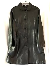 Wilson's Pelle Studio leather coat jacket Women's size XL Black w/ zip out liner