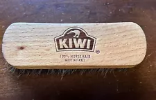 Brush Kiwi 100% Horsehair Shine Buffing Brush for Shoes Wooden Handle Israel ￼6"