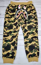 A Bathing Ape Bape 1st Camo Shark Sweat Pants 3XL Tan Jogger Cotton *Fits as XL*