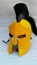 300 SPARTAN Helmet Armor LARP Halloween Costume Replica Yellow Medieval Style