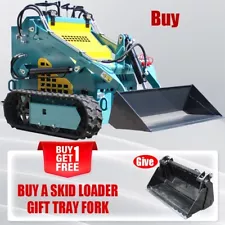 Free Shipping 23HP Mini Crawler Skid Steer Loader+Complimentary 4-In-One-Bucket