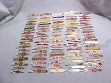 (100) CIGAR BANDS All DIFFERENT Vintage Embossed Tobacciana/Ephemera/Crafts #1