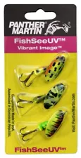 Panther Martin Trout Bass Spinners 1/8 Oz FishSeeUV™ Vibrant Image™ 3Pack