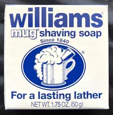 1 - WILLIAMS Mug SHAVING SOAP For Lasting Lather 1.75 oz. NEW OLD STOCK!