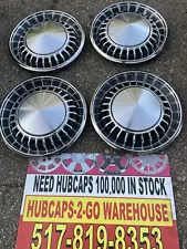 15” Airstream Hubcaps Stainless /Black set 4 used with Retro 1959-77 Rare Cool