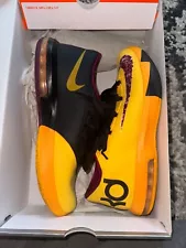 New ListingNike KD 6 VI Peanut Butter Jelly 2013 Size 10 Yellow and Black and Burgundy