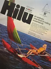 AMF Alcort Hilu Sailboat Outrigger Sailing Boat Vintage Print Ad 1972