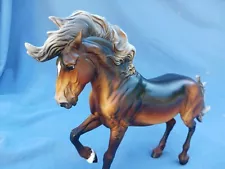 Breyer Custom Mustang Silver Dapple Bay Horse Statue OOAK