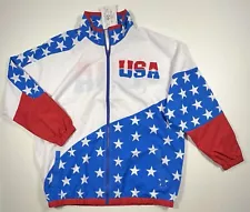 NWT FUNNY GUY MUGS CREATION USA Vintage Windbreaker Track Jacket 2XL Olympics