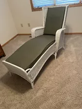 Antique Painted Wicker Chaise Lounge From 1920’s