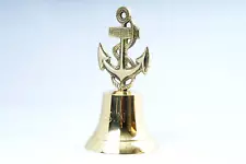 Vintage US NAVY Brass Bell USN Insignia Boat Anchor 6.5" Tall India