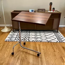 1970s Danish Modern Rosewood Rolling Table/Desk